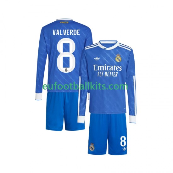 Real Madrid Valverde 8 Third Football Shirts 2025-2026 Kids SS