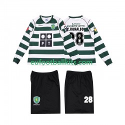 Sporting CP Cristiano Ronaldo 28 Retro Home Football Shirts 2001 2003 Kids SS