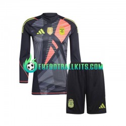 Argentina Goalkeeper Home Football Shirts Blackcolor 2024 Kids SS