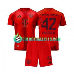 Bayern Munich Jamal Musiala 42 Home Football Shirts Redcolor 2024-2025 Kids LS