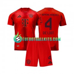 Bayern Munich Matthijs de Ligt 4 Home Football Shirts Redcolor 2024-2025 Kids LS