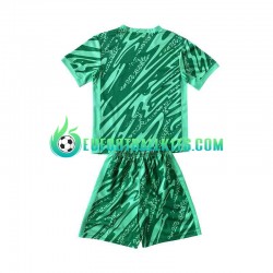 Brazil Goalkeeper Third Football Shirts Greencolor 2024 Kids LS