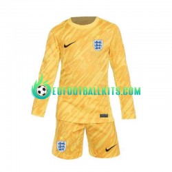 England Goalkeeper Away Football Shirts Yellowcolor Euro 2024 Kids SS