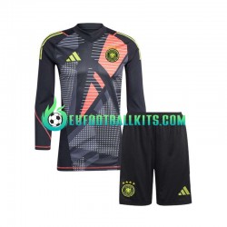 Germany Goalkeeper Home Football Shirts Blackcolor Euro 2024 Kids SS