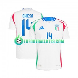 Italy Chiesa 14 Away Football Shirts Whitecolor Euro 2024 Men LS
