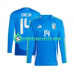 Italy Chiesa 14 Home Football Shirts Bluecolor Euro 2024 Men SS