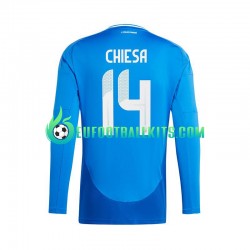 Italy Chiesa 14 Home Football Shirts Bluecolor Euro 2024 Men SS