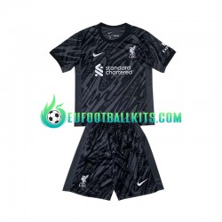 Liverpool Goalkeeper Home Football Shirts Blackcolor 2024-2025 Kids LS