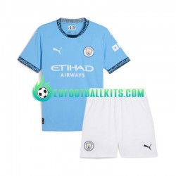Manchester City Bluecolor Home Football Shirts 2024-2025 Kids LS