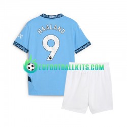 Manchester City Erling Haaland 9 Bluecolor Home Football Shirts 2024-2025 Kids LS