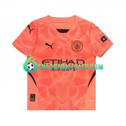 Manchester City Goalkeeper Orangecolor Away Football Shirts 2024-2025 Men LS