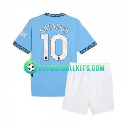 Manchester City Jack Grealish 10 Bluecolor Home Football Shirts 2024-2025 Kids LS
