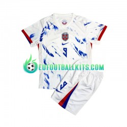 Norway Erling Haaland 9 Away Football Shirts 2024 Kids LS