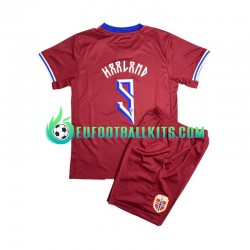 Norway Erling Haaland 9 Home Football Shirts Redcolor 2024 Kids LS