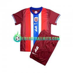 Norway Erling Haaland 9 Home Football Shirts Redcolor 2024 Kids LS