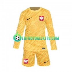 Poland Goalkeeper Yellowcolor Home Football Shirts Euro 2024 Kids SS