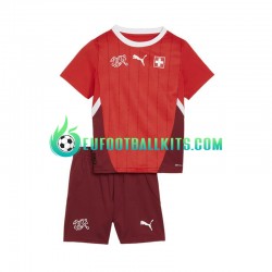 Switzerland Redcolor Home Football Shirts Euro 2024 Kids LS