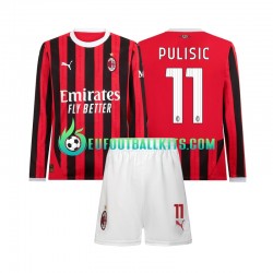 AC Milan Christian Pulisic 11 Home Football Shirts 2024-2025 Kids SS