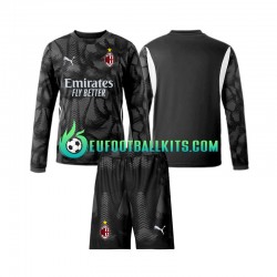 AC Milan Goalkeeper Home Football Shirts 2024-2025 Blackcolor Kids SS