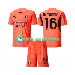 AC Milan Goalkeeper Mike Maignan 16 Fourth Football Shirts 2024-2025 Kids LS