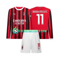 AC Milan Ibrahimovic 11 Home Football Shirts 2024-2025 Kids SS