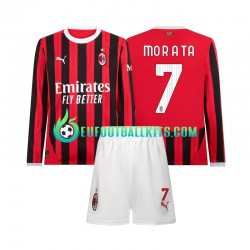 AC Milan Morata 7 Home Football Shirts 2024-2025 Kids SS