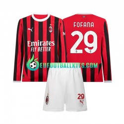 AC Milan Youssouf Fofana 29 Home Football Shirts 2024-2025 Kids SS