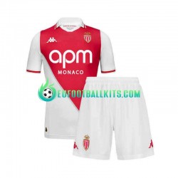 AS Monaco Home Football Shirts 2024-2025 Kids LS