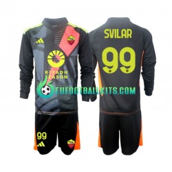 AS Roma Mile Svilar 99 Goalkeeper Home Football Shirts 2024-2025 Kids SS