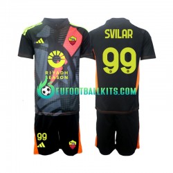 AS Roma Mile Svilar 99 Goalkeeper Home Football Shirts 2024-2025 Kids LS