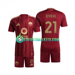 AS Roma Paulo Dybala 21 Home Football Shirts 2024-2025 Kids LS