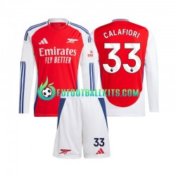 Arsenal Riccardo Calafiori 33 Home Football Shirts 2024-2025 Kids SS