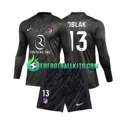 Atletico Madrid Goalkeeper Jan Oblak 13 Home Football Shirts 2024-2025 Kids SS