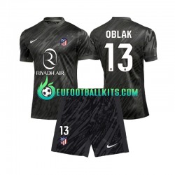 Atletico Madrid Goalkeeper Jan Oblak 13 Home Football Shirts 2024-2025 Kids LS