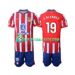 Atletico Madrid J.Alvarez 19 Home Football Shirts 2024-2025 Kids LS