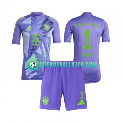Bayern Munich Goalkeeper Neuer 1 Away Football Shirts 2024-2025 Kids LS