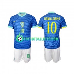 Brazil Ronaldinho 10 Away Football Shirts 2024 Kids LS