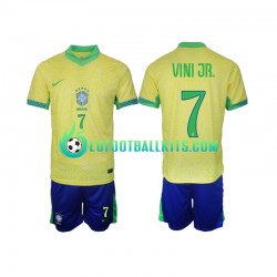 Brazil VINI JR 7 Home Football Shirts 2024 Kids LS