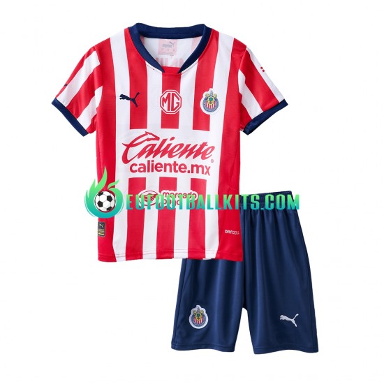 Deportivo Guadalajara Home Football Shirts 2024-2025 Kids LS