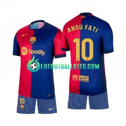 FC Barcelona Ansu Fati 10 Home Football Shirts 2024-2025 Kids LS