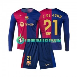 FC Barcelona Frenkie de Jong 21 Home Football Shirts 2024-2025 Kids SS