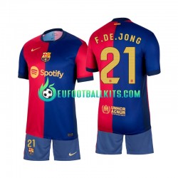FC Barcelona Frenkie de Jong 21 Home Football Shirts 2024-2025 Kids LS