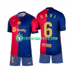 FC Barcelona Gavi 6 Home Football Shirts 2024-2025 Kids LS