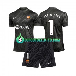 FC Barcelona Goalkeeper Ter Stegen 1 Third Football Shirts 2024-2025 Kids LS