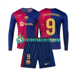 FC Barcelona Lewandowski 9 Home Football Shirts 2024-2025 Kids SS