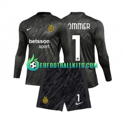Inter Milan Goalkeeper Yann Sommer 1 Third Football Shirts 2024-2025 Kids SS