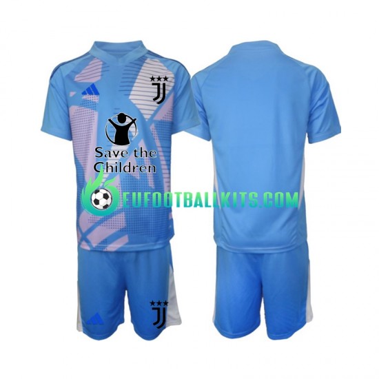 Juventus Goalkeeper Bluecolor Home Football Shirts 2024-2025 Kids LS