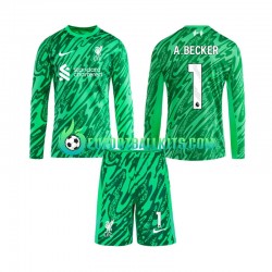 Liverpool Goalkeeper Alisson Becker 1 Away Football Shirts 2024-2025 Kids SS
