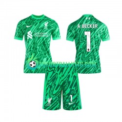 Liverpool Goalkeeper Alisson Becker 1 Away Football Shirts 2024-2025 Kids LS