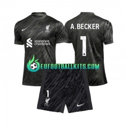 Liverpool Goalkeeper Alisson Becker 1 Home Football Shirts 2024-2025 Kids LS